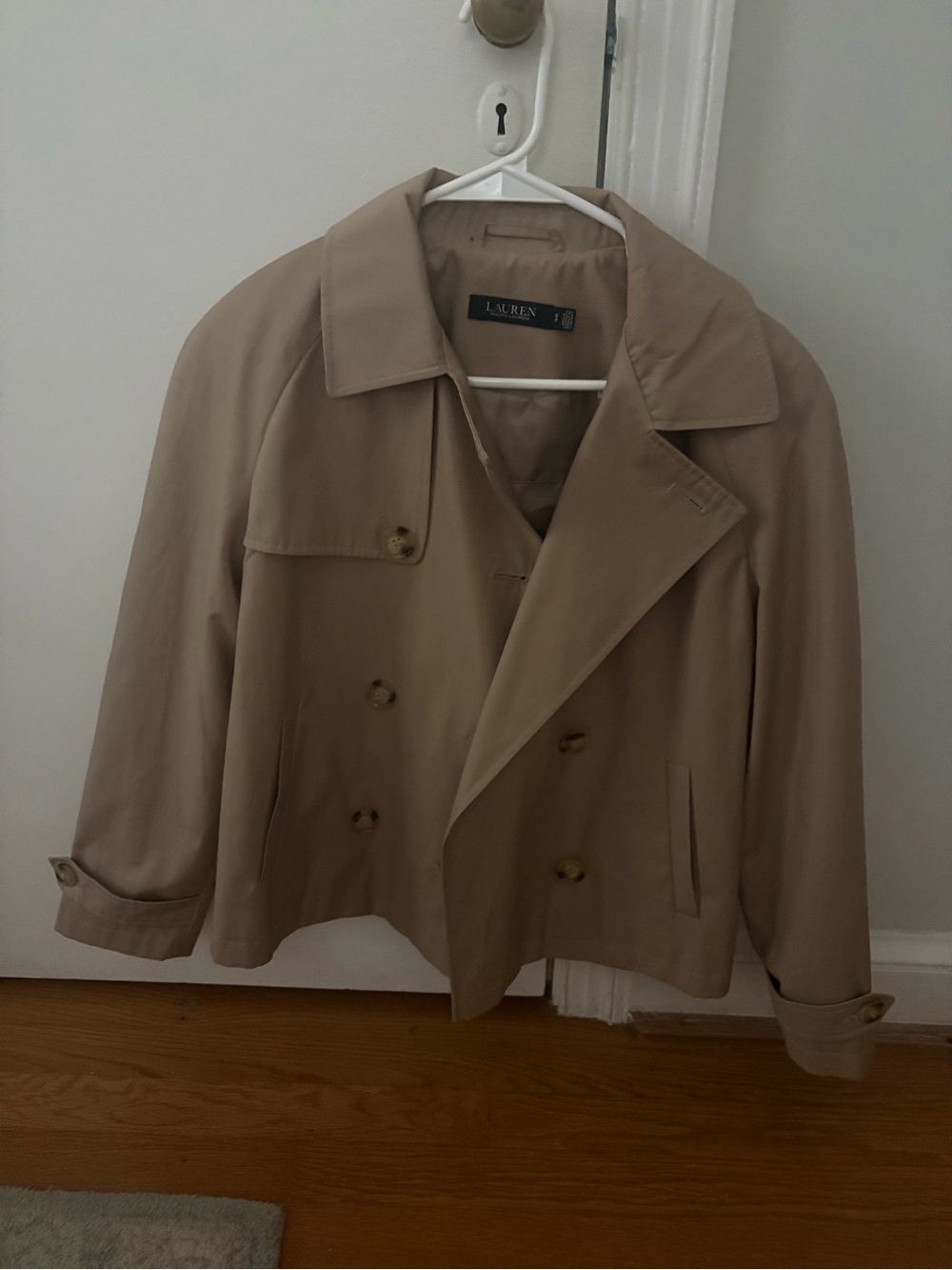 Lauren Ralph Lauren Petite Short Double-Breasted Trench Coat Petite Small